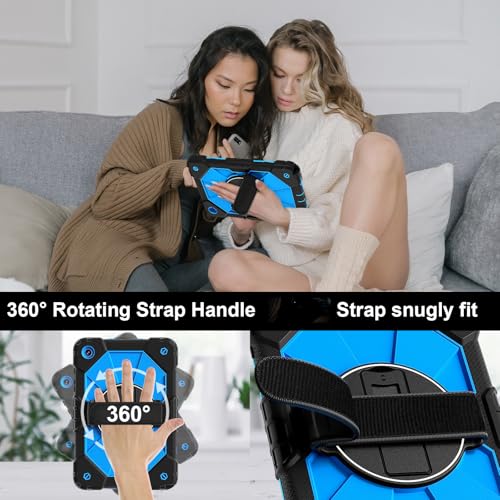 Coque Samsung Galaxy Tab A11 Plus antichoc noire et bleue avec béquille - 4