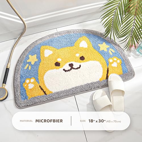 Cute Bathroom Rug Bath Mat 17.7" x 29.5" Non-Slip Soft Shower Rug Plush Microfiber Cute Bath Rug Water Absorbent Thick Shaggy Floor Mats - Image 2