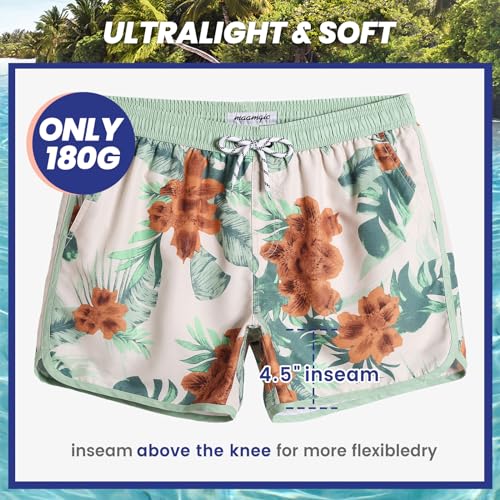 Image of maamgic Mens Boys Short 80s 90s Vintage Swim Trunks with Mesh Lining Quick Dry Swim Suits Board Shorts