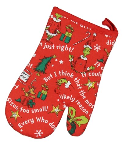 Conjunto de luvas de forno Grinch Dr Seuss How The Grinch Stole Christmas Feelin Grinchy Kitchen Ove