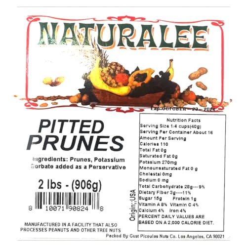 Naturalee Dried Prunes 2 lb - Pitted - No Added Sugar - Gluten Free, Vegan, High Fiber Snack - Image 5