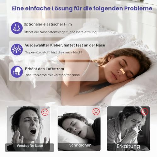 Nasenpflaster Schnarchen, 120 Stück Nasal Strips Schnarchstopper Anti Schnarch Nose Strips… – Ansicht 3