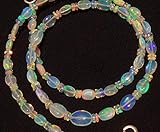 LKBEADS 1 Strand Natural Ethiopian Opal Super Quality 4x6 to 6x8MM Nugget & 3MM Rondelle Bead Necklace 17 Inch Long Long Code-HIGH-11627