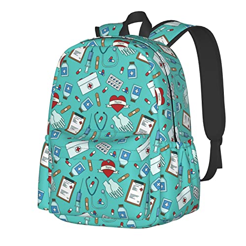 Shoggoth Nurse Backpack 17 Inch Nurse Gift Casual Daypack Lightweight Women's Laptop Backpack Campus Travel Bag for Women Hiking