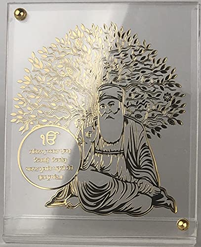 Shree-Kreations-Gold-Plated-Tree-of-Life-Gurunanak-Jis-Frames-Showpiece-on-Acrylic-Stand-for-Car-Dashboard-Home-Office-Table Shree Kreations Gold Plated Tree of Life Gurunanak Ji's Frames Showpiece on Acrylic Stand for Car Dashboard, Home…