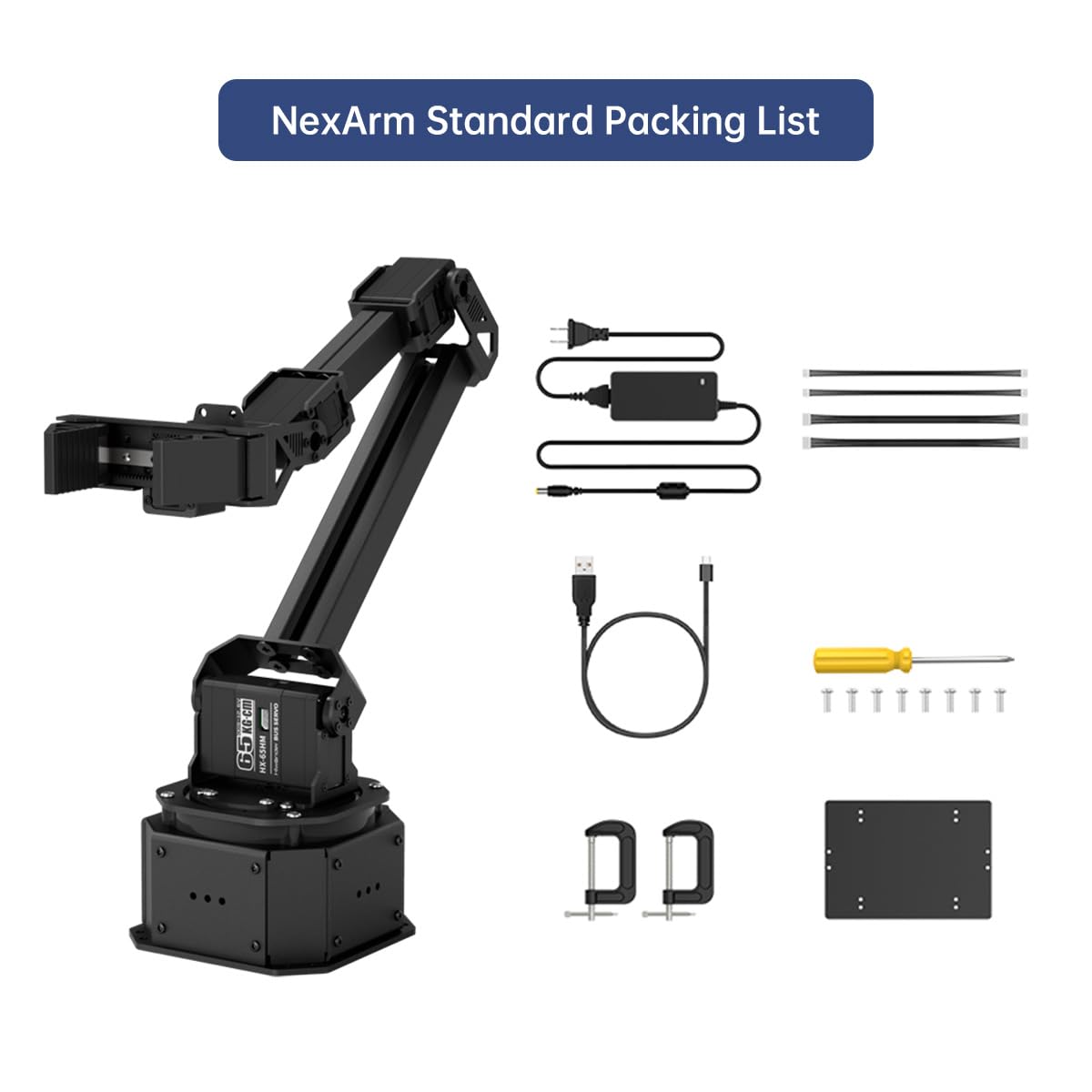 Hiwonder Kit braccio robotico AI Imitazione Apprendimento Sviluppo di modelli VLA Incarnato AI Open Source 6-Axis Full Metal Programming Robot Arm con Encoder Magnetico Bus Servi & Tutorial, NexArm