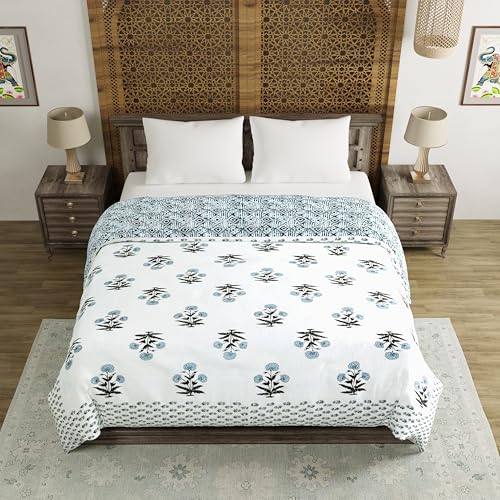 Image of BLOCKS OF INDIA Hand Block Printed Cotton King Size Quilt /Rajai | Design 48