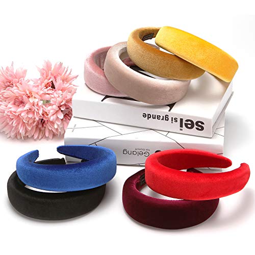Folora 2 stks Gewatteerde Fluwelen Hoofdbanden Mode Dik Fluwelen Jaren 90 Haaraccessoires Brede Hoofdband voor Dames en… - Image 6