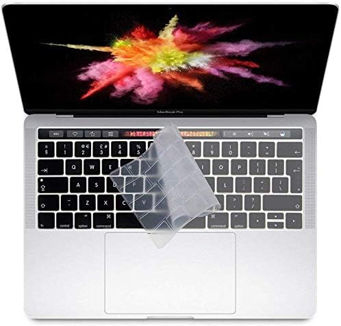 JRCMAX Keyboard Cover, Premium Ultra Thin Keyboard Protector for Macbook Pro 13 inch and 15 inch with Touch Bar (Model: A2159, A1706, A1989, A1707, A1990) - Clear, EU Layout