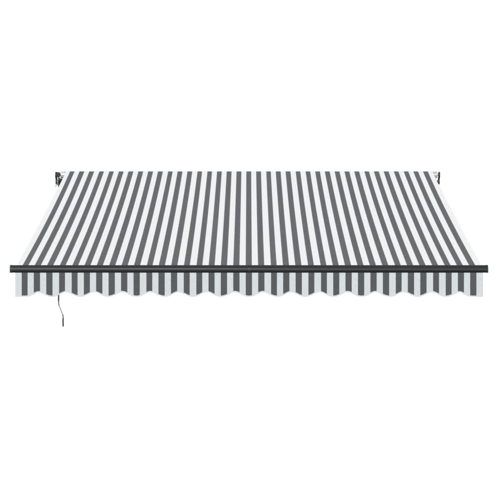 Tenda da Sole Automatica, Tessuto Antracite e Bianco con Telecomando, Struttura in Alluminio, Ombreggiatura UV per Patio Giardino Balcone, 400 x 350 cm
