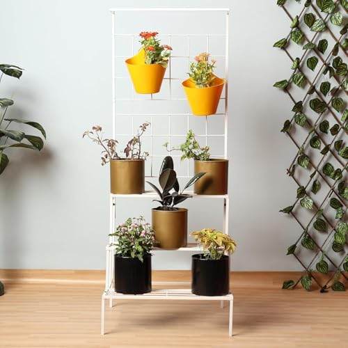 Image of Plant Stands for Outdoor Balcony, Flower Pot Stand for Indoor Plants, Large Metal Planter Stand for Living Room, home decor, Indoor & Outdoor plants