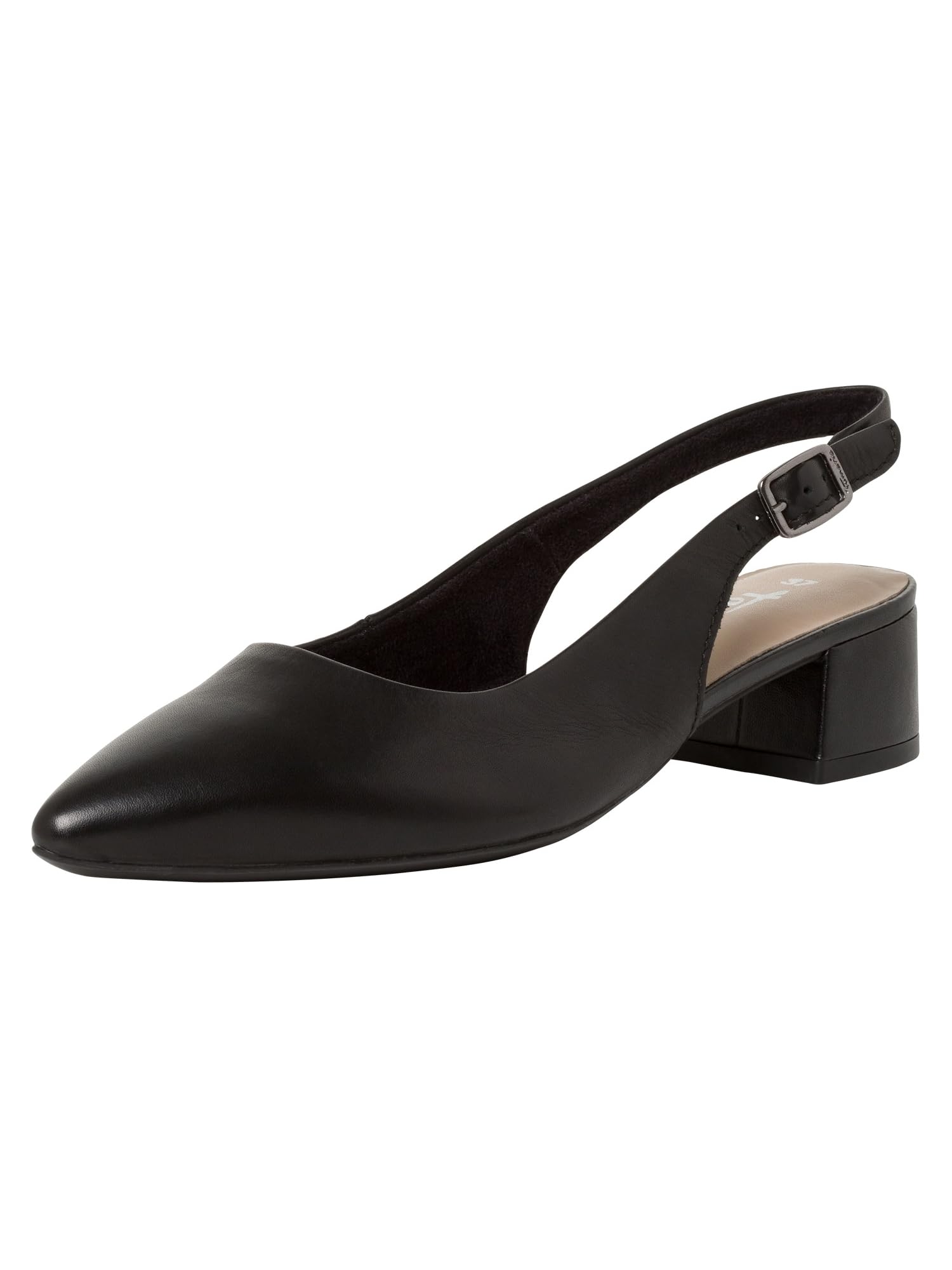 Tamaris Women's slingback pump with block heel Leather black 3.5 UK