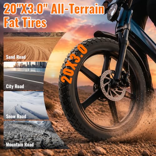 20x3.0(76-406) Heavy Duty Fat E-Bike Tires,High-Performance 20" Electric Folding Replacement Bike Tires,Durable All-Terrain Directional Tread Bicycle Tires-2PCS (EW001 by EXTREWIND - Image 4