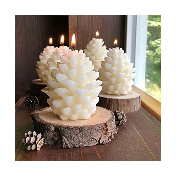 SBKDPT Kerzenform, 3D Weihnachten Pine Cone Silikonform, DIY Seifenform für Kerzenherstellung Sojawachs Bienenwachs… – Bild 3