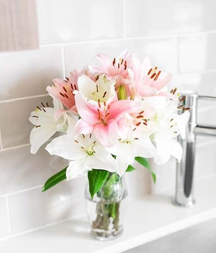From You Flowers - Stunning Pink And White Lilies With Free Vase (Fresh Flowers) #TOP2