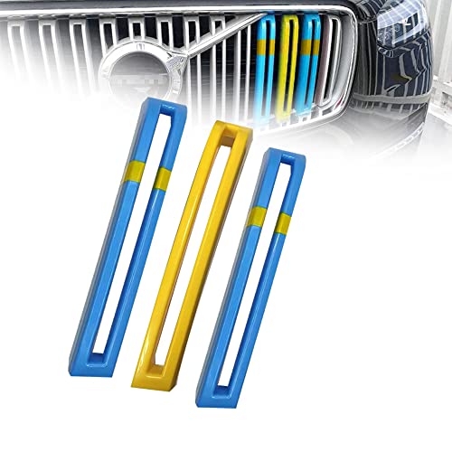 Image of SANRILY Multicolor Grille Decoration Insert Trims Compatible with Volvo 2nd Gen XC90 Pre-LCI 2015-2019 Front Grill Cover (Blue /Yellow /Light-Blue)