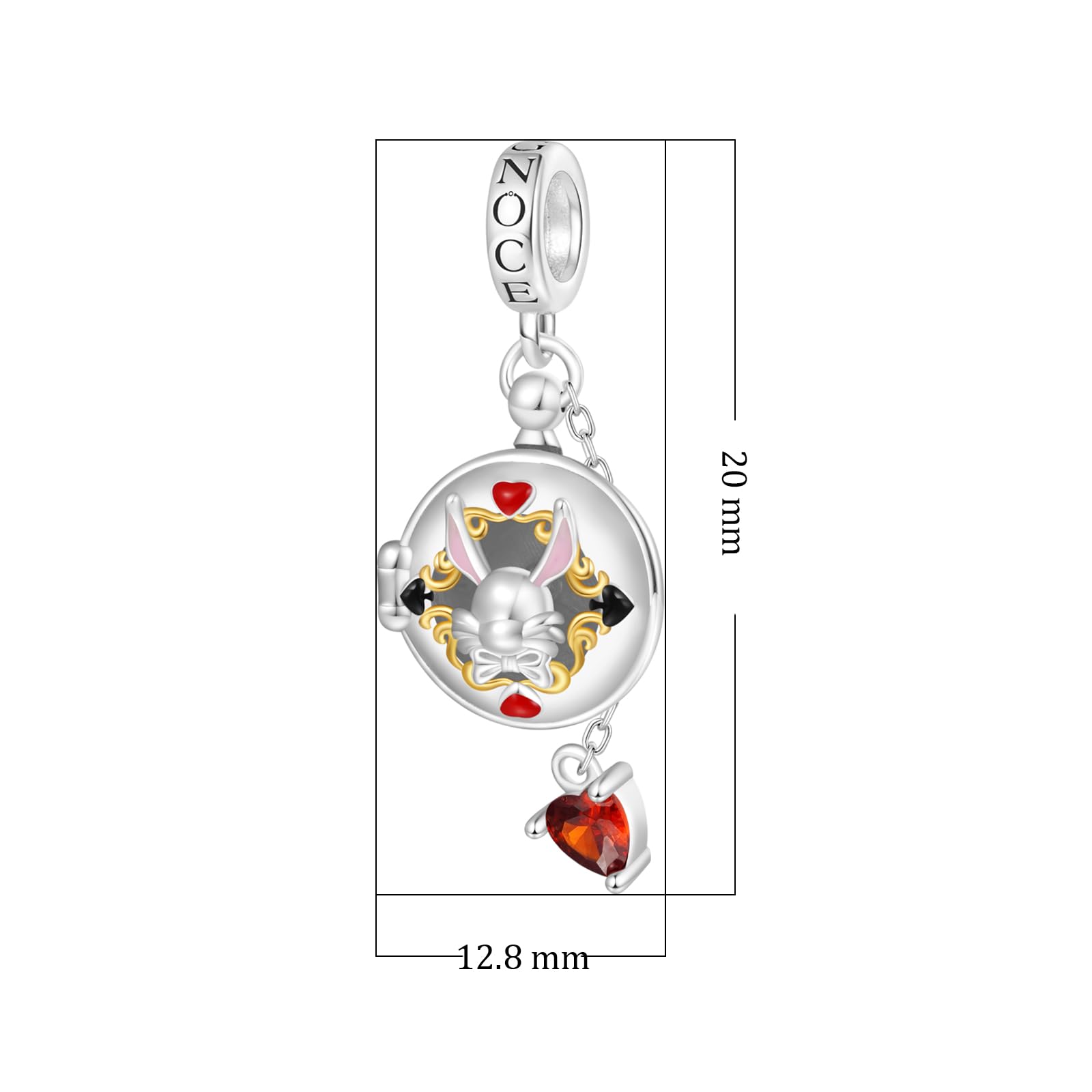 GNOCE Alicia Aventura en el País de las Maravillas Colgante Encanto Dangle, S925 Plata de Ley Charms Dangle para las Mujeres Niñas Esposa Hija, Día de San Valentín, Día de la Madre Joyas Rega