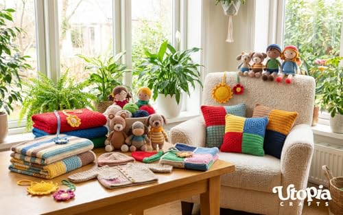 Utopia Crafts Amigurumi Wolle Häkelgarn 50 g – Baumwolle & Acryl, weiches Garn zum Häkeln und Stricken, Nadelstärke 3–4 mm, für Häkelfiguren, Babyspielzeug, Mützen, DIY-Geschenke (1, Zartrosa)