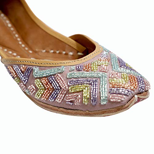 RSK-ETHNIC-WEAR-Womens-Multicolour-Soft-Leather-with-Double-Padded-Cushion-Embroidered-Ethnic-Jutti-1103