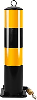 Parking Guardrails Safety Bollard, Parking Post Heavy Duty Car Safety Parking Barrier Metal Parking Bollard Reflective Tape for Streets, Subways, Bus Stops and Pedestrian,5pcs-50cm(20in)