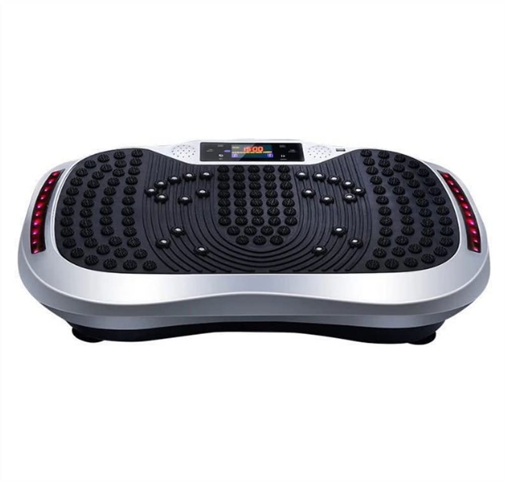 Máquina de ejercicios con placa vibratoria, plataforma de ejercicios para todo el cuerpo para bajar de peso con bandas de resistencia, Bluetooth remoto, 120 niveles, equipo de gimnasio en casa, máquin