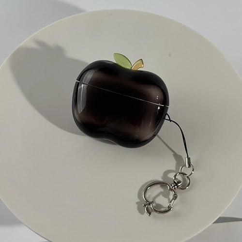 Miniatura 8 de Bonita funda en forma de fruta para AirPods Pro 12, diseño realista con dije de hoja, funda protectora de poliuretano termoplástico translúcida a