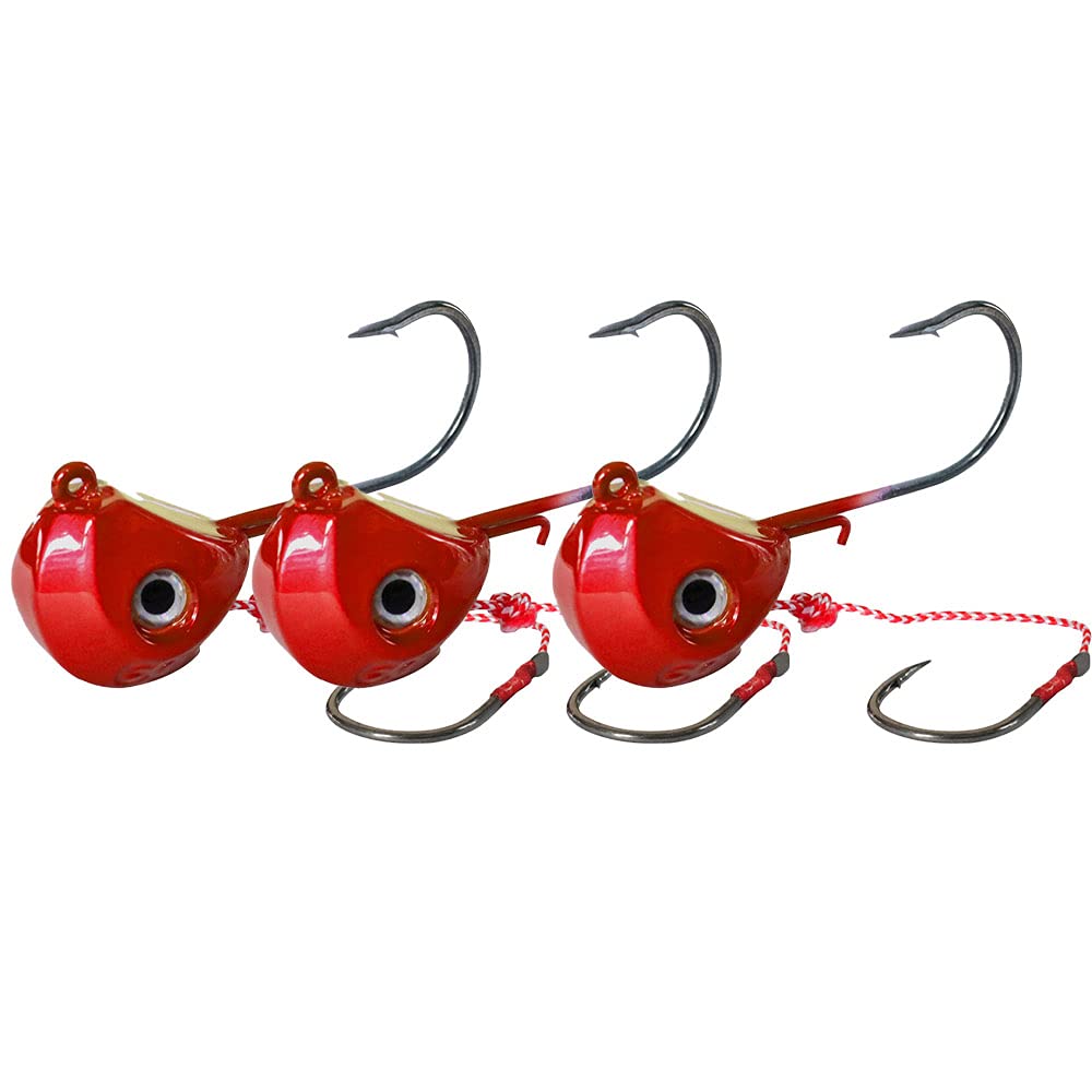 2 uds 60g señuelos de Pesca de Metal Plantillas de Pelo de Agua Salada señuelos de Pesca de Cabeza para lubina Rayada Walleye Snook Rockfish