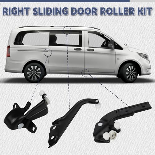 HEBERUCK Schiebetür Rollenführungssatz Rechts für Mercedes-Benz Viano W639 2003-2022, Rollenführung Laufrollen für Schiebetür Rechte Seitentür für Vito/Mixto Van W639 6397601347