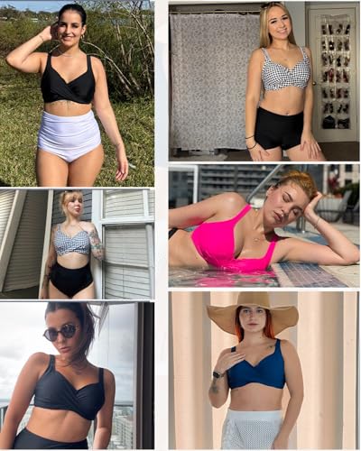 Image of Women Underwire Bikini Tops - Push Up Swim Top Only Bra Padded Bathing Suit Top 2025 Swimsuit Tops