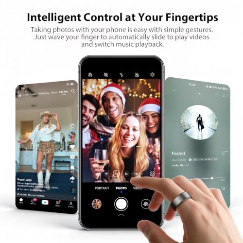 Image of Smart Ring for Women, Health Tracker & 5ATM, COLMI R02. (Black, 11#)