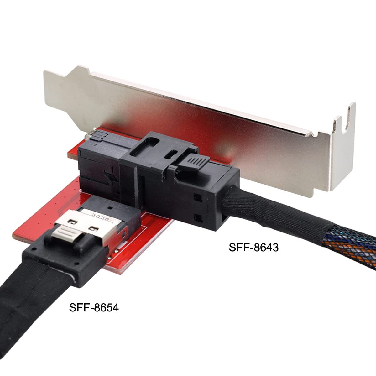 Cablecc PCI-Express 4.0 Slimline SAS SFF-8654 a HD SFF-8643 PCBA Femmina Adattatore con Staffa