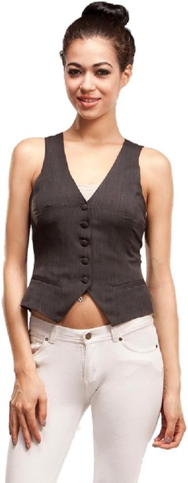 Classic Button Up Professional Work Vest #SJ1540 (M, DChar) Dark Charcoal