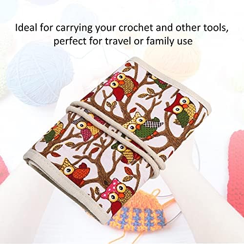 HEEPDD Knitting Needle Storage Case Oxford Fabric 42 Slots Large Capacity for Travel, Scratch Proof Crochet Hook Bag Hands Free Zipper Organizer for Beginners Enthusiasts Family Use image 5