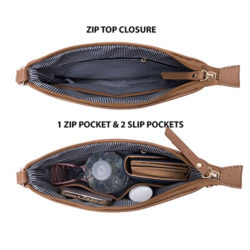 Image of Solene Crossbody Bag Functional Multi Pocket Messenger Purse Top Zip Closure Shoulder Handbag With Adjustable Strap