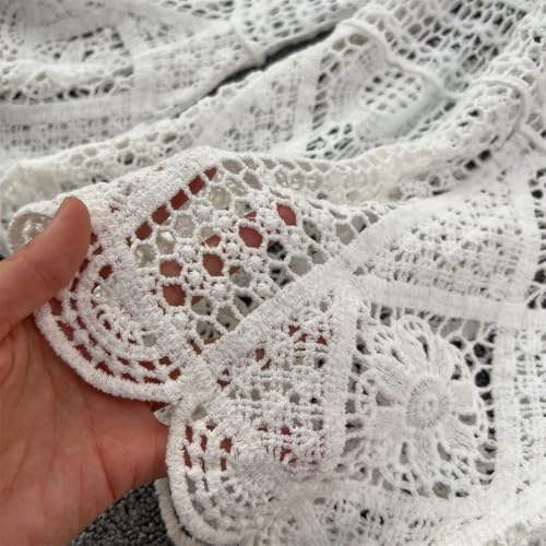 Women Bohemian Vacation Knitted Two Pieces Sets Hollow Out Full Sleevess Top and High Waist Skirt Suits3