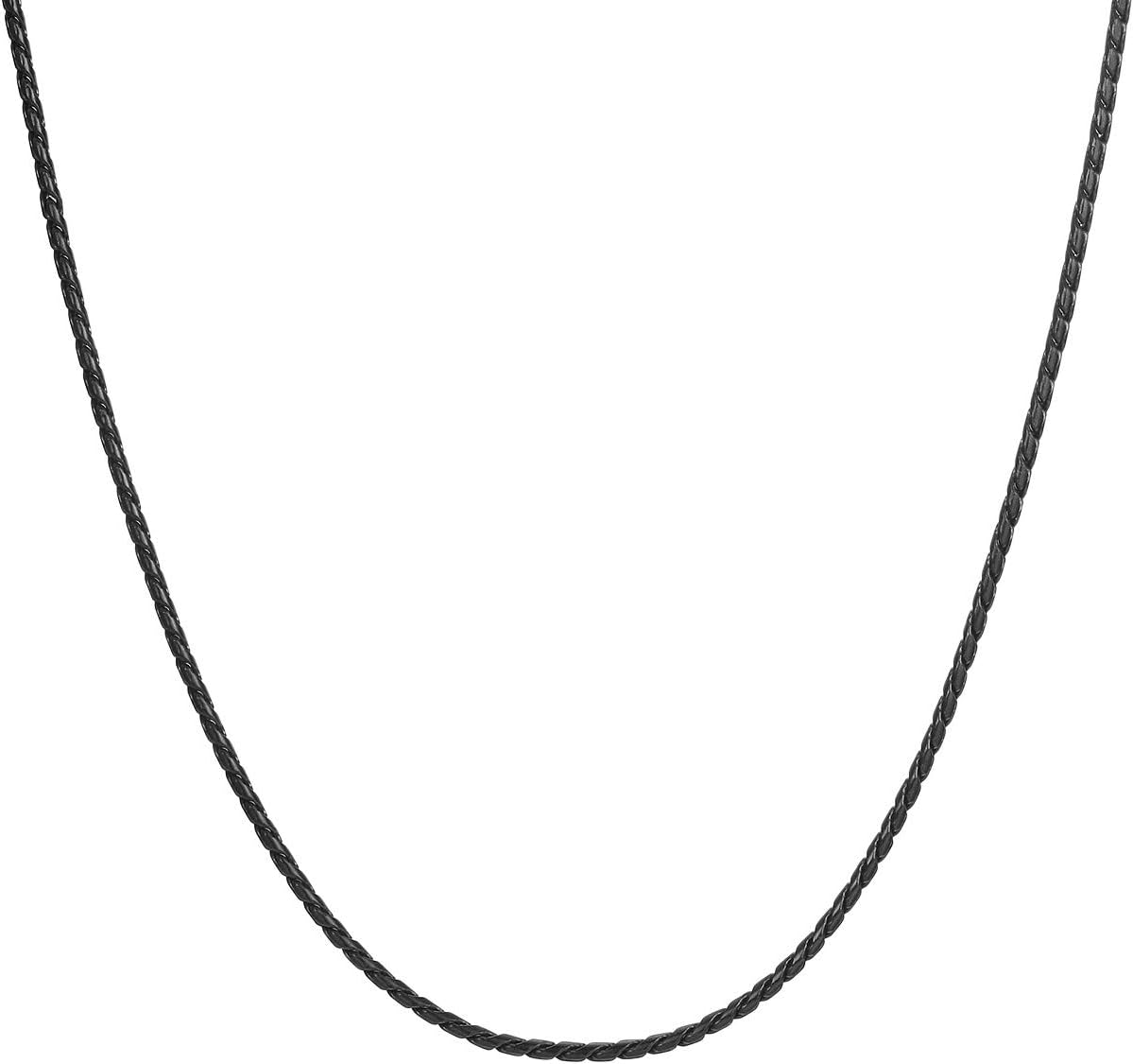 Surgical Stainless Steel Black Unique Snake Link Chain Necklace for Men and Women, 2mm Twist Mens Chains - Image 2