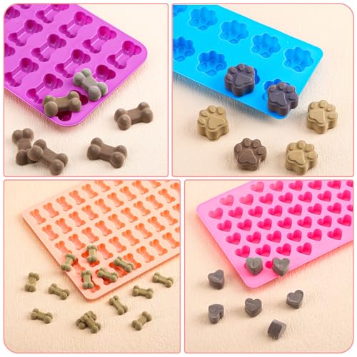 Backmatte Hundekekse, 9 Stück Silikon Backform Hundekekse Set, Backmatten für Hundeleckerlies, für DIY Hundekekse, Schokolade, Süßigkeiten, Kekse