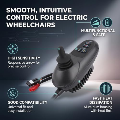 Eujgoov Regolatore elettrico per sedia a rotelle Buona compatibilità e sensibilità DC24V 45A per un cambio di velocità regolare per individui disabili per robot intelligenti Dispositivi di