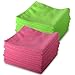 Produktbild 10 Pink & 10 Green Microfibre Genuine Exel Brand Magic Cleaning Cloths. Chemical Free Cleaning. Anti Bacterial Microfiber Cloths for Amazing Smear Free Wiping.