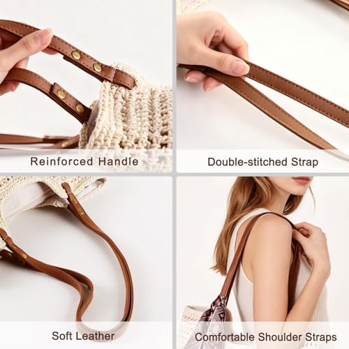 Bolso tote de playa de crochet para mujer miniatura 5