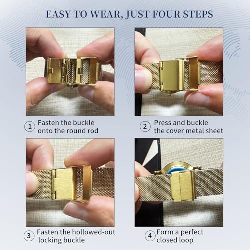 Image of HANNAH MARTIN Watches for Women Analog Women's Watch with Stainless Steel Expansion Band Minimalist Slim Dial 30M Waterproof Ladies Dress Wristwatch for Casual Daily Business