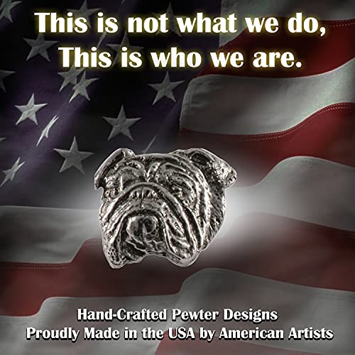 Antique Pewter English Bulldog Head Pin D0724
