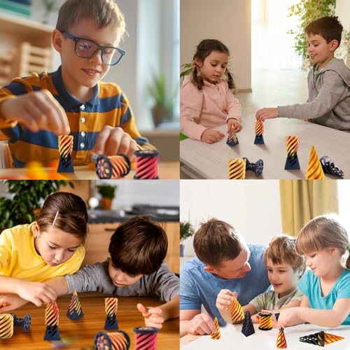 Impossible Cone (3PCS), 3D-Druck Spiral Cone Fidget Toy, Pyramid Spirale Spielzeug Passthrough Sculpture, Skulptur Stress Relief Desktop Dekorationen Spielzeug für Kinder Erwachsene Geschenk (Gold)