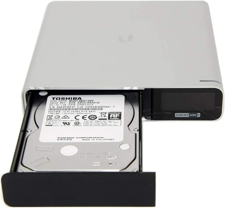 Ubiquiti UniFi Cloud Key Gen2 Plus with HDD tray open