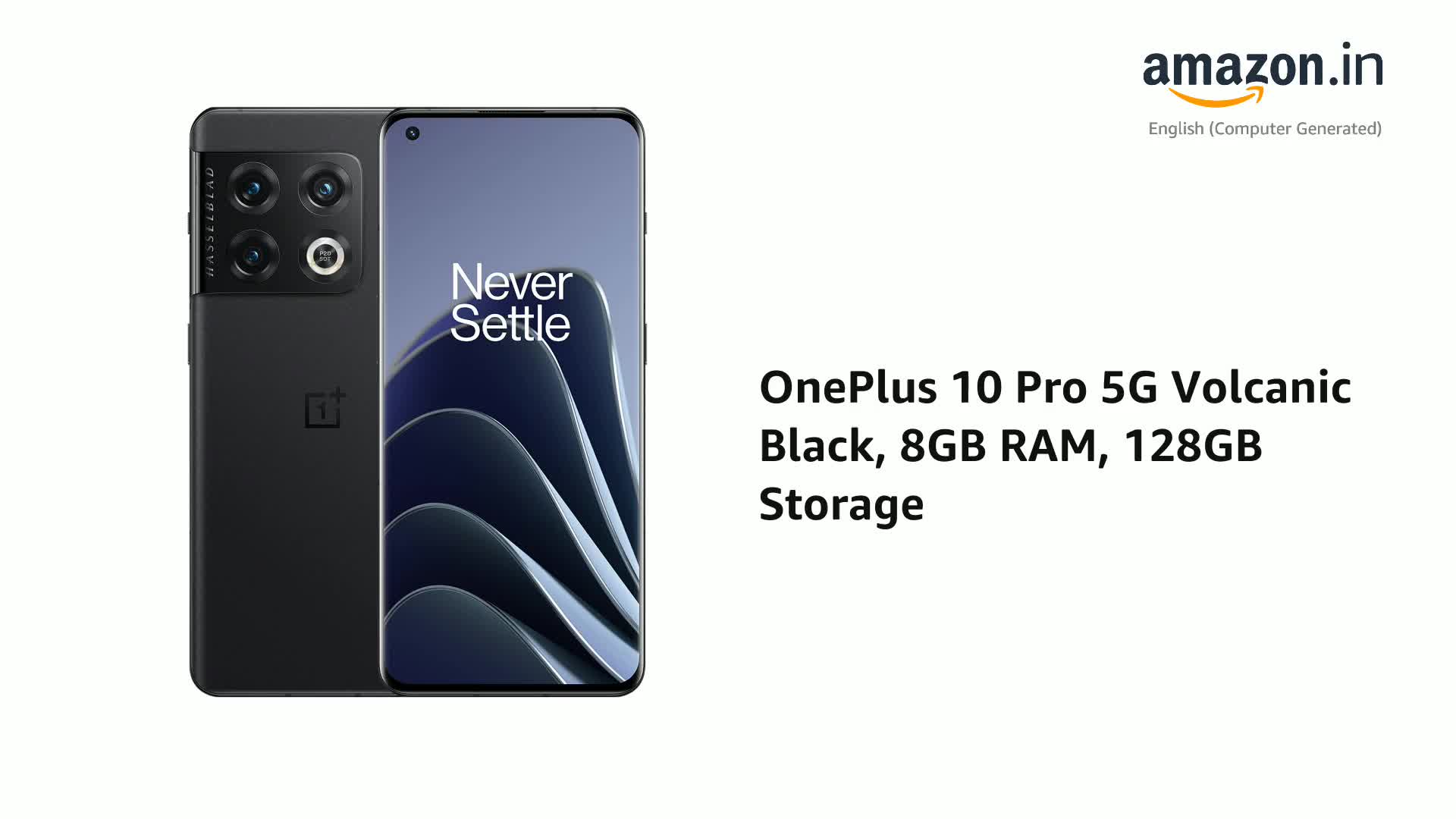 Refurbished) OnePlus 10 Pro 5G Volcanic Black, 8GB RAM, 128GB