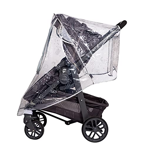 Image of J.L. Childress Deluxe Stroller Rain Cover - Stroller Poncho, Baby Stroller Accessories for Travel, Universal Fit, Lightweight Weather Shield, Protects from Wind & Snow - Single, Pattern