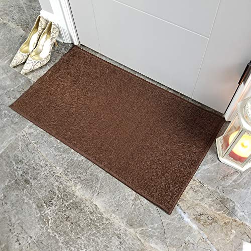 Maxy Home Indoor Doormat Rubber Backed, 30 inch x 18 in, Solid Brown, Non Slip, Kitchen Rugs and Mats Maxy Home Indoor Doormat Rubber Backed, 30 inch x 18 in, Solid Brown, Non Slip, Kitchen Rugs and Mats