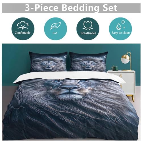 Housse de couette lion hypoallergénique microfibre coton - 6