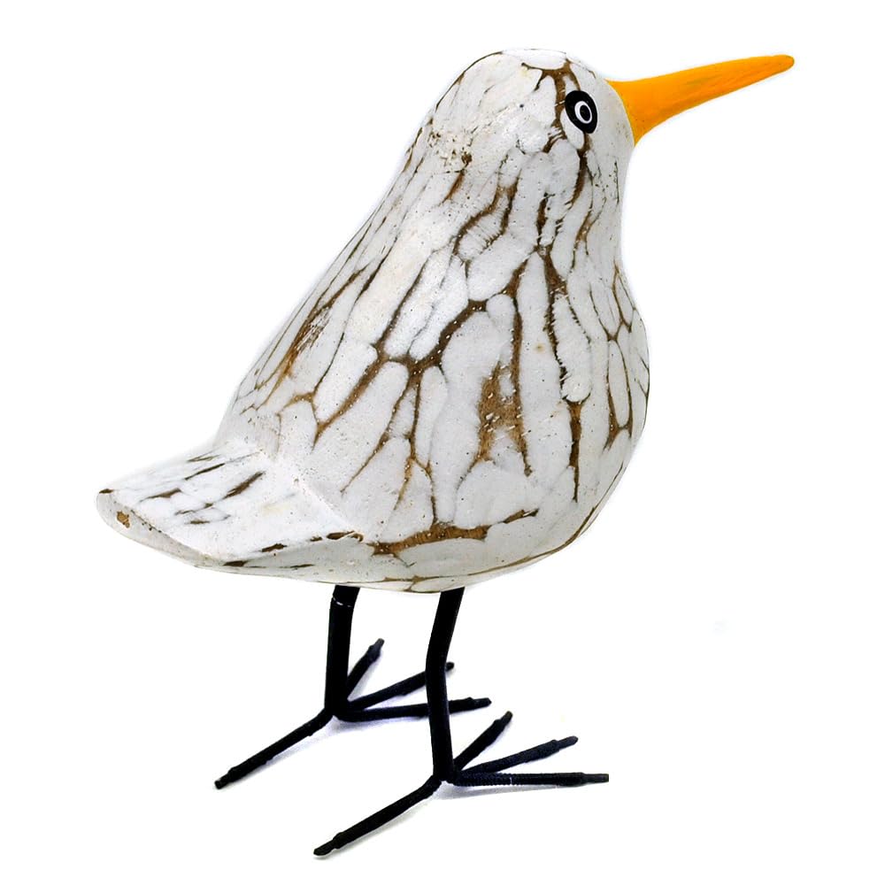 Yunmeryker Lot de 2 Figurines de Mouettes En Bois, Statues D'oiseaux Marins, œuvres D'art Créatives et Souvenirs