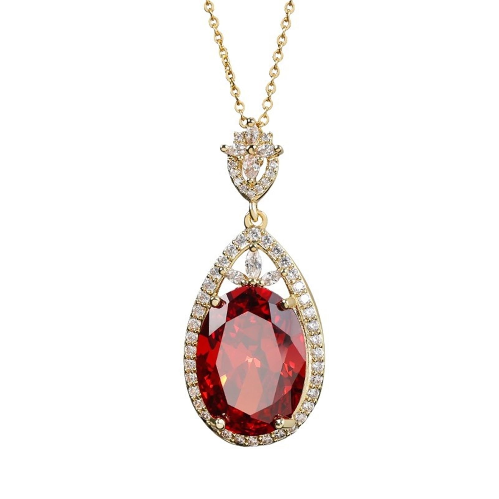 Colliers de pendentif rouge H3TF5J collier d'or mignon pour femmes - 5